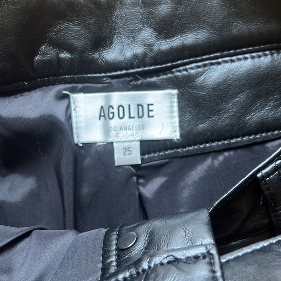 AGOLDE Broken Waistband Leather Pants - Picture 6 of 7